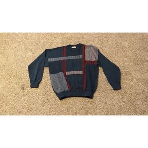 Kalvin Wool Blend Irish Sweater Men's XL Green Multicolor Ireland Crewneck